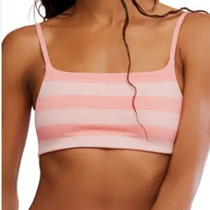 FP Movement by Free People Pink Striped Sports Bra